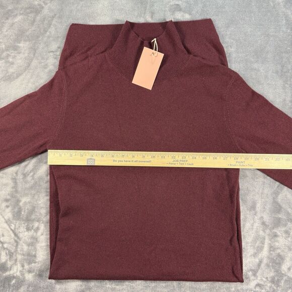 Quince Women's 100% Cashmere Turtleneck Sweater Maxi Dress Maroon Size M NWT - Picture 9 of 14